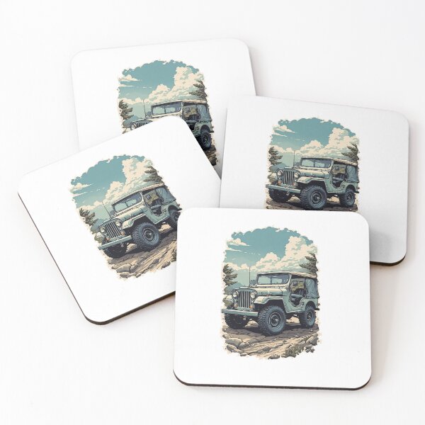 Item preview, Retro Jeep Illustration | Vintage Off-Road Adventure Art designed and sold by Muayad Al-Farhan.