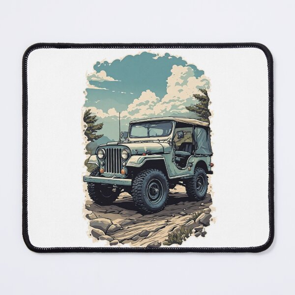 Item preview, Retro Jeep Illustration | Vintage Off-Road Adventure Art designed and sold by Muayad Al-Farhan.