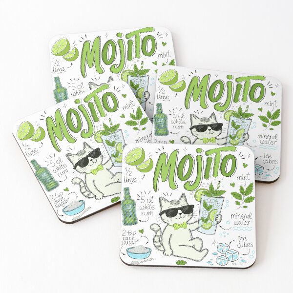 Item preview, Cool Cat Mojito Recipe Design designed and sold by JeLoTall.