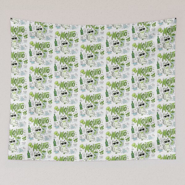 Item preview, Cool Cat Mojito Recipe Design designed and sold by JeLoTall.