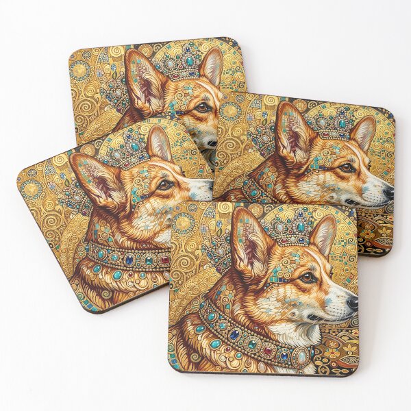 Item preview, Golden Ornate Corgi Byzantine Art Portrait designed and sold by Lovely Elen.