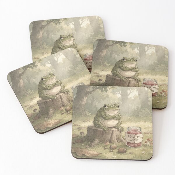 Item preview, Grumpy Toad Guarding a 'Leave Me Alone' Jam Jar designed and sold by PictorialWhimsy.