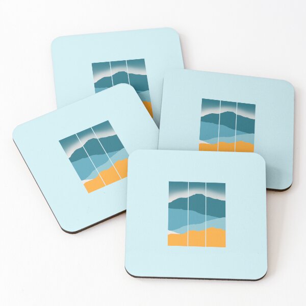 Item preview, Minimalist Blue and Gold Mountain Triptych designed and sold by SeJaa.