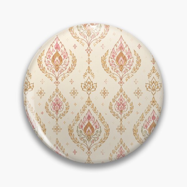Item preview, Vintage Soft Pink Thai Lotus Pattern designed and sold by 0606PM.