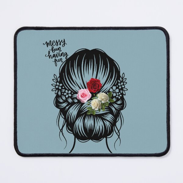 Item preview, Messy Bun Having Fun Floral Rose T-Shirt designed and sold by Kirtikdesigns.
