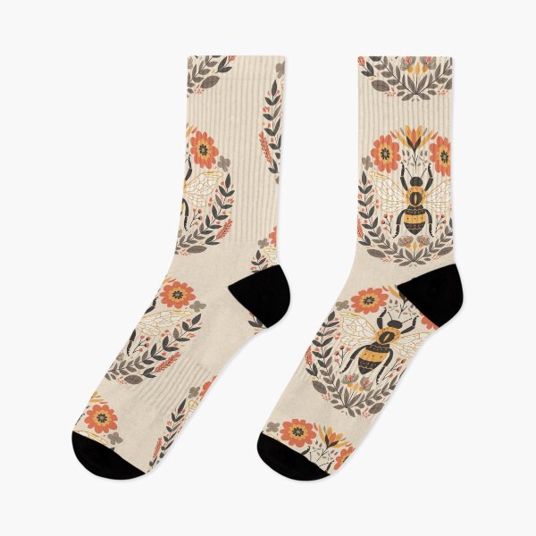 Item preview, Scandinavian Folk Art, Bee With Flowers designed and sold by xiao xuans.