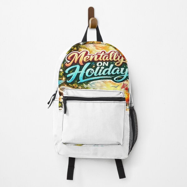Item preview, Mentally On Holiday – Tropical Vacation Sticker designed and sold by Genzfirevibes.