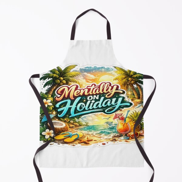 Item preview, Mentally On Holiday – Tropical Vacation Sticker designed and sold by Genzfirevibes.