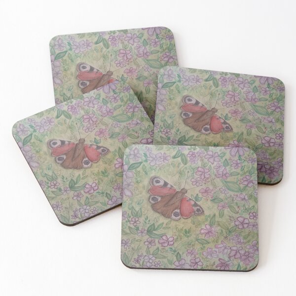 Item preview, Peacock Butterfly amongst the blossom designed and sold by RoseGrayInk.