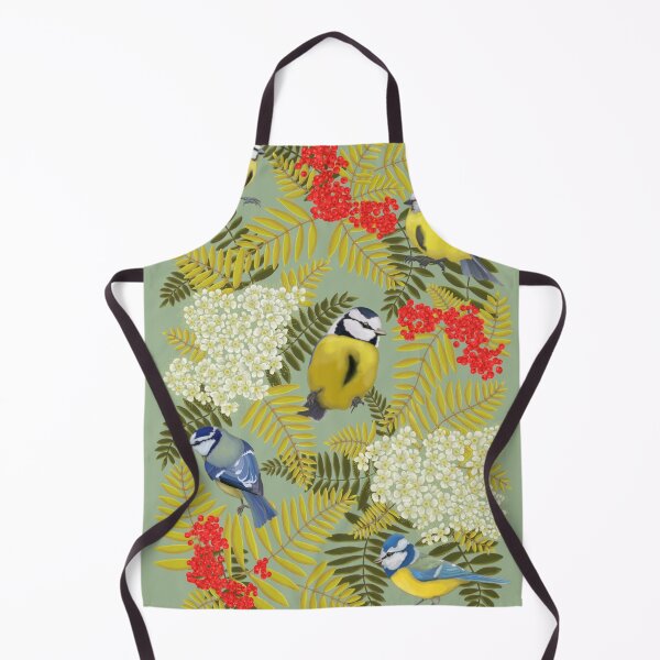 Item preview, Blue tit birds and Rowan berries and blossoms designed and sold by PaulaGaitleyArt.