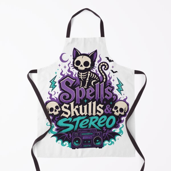 Item preview, Spells, Skulls & Stereo – Cute Skeleton Cat Halloween Vibes designed and sold by Creative Owlet.