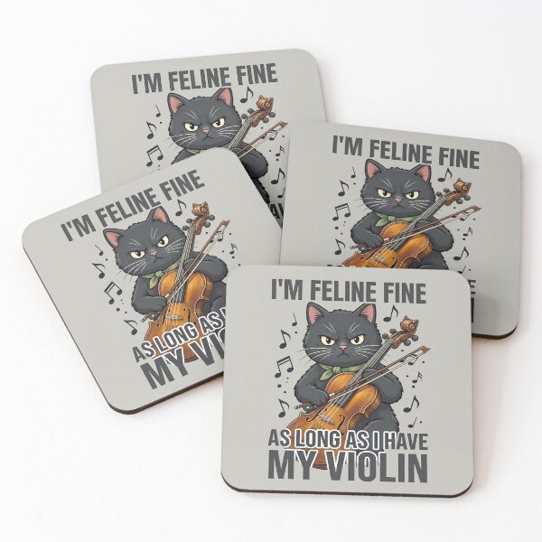 Item preview, Black Cat Plays The Violin - Violin Quotes designed and sold by Art-Arcade6.