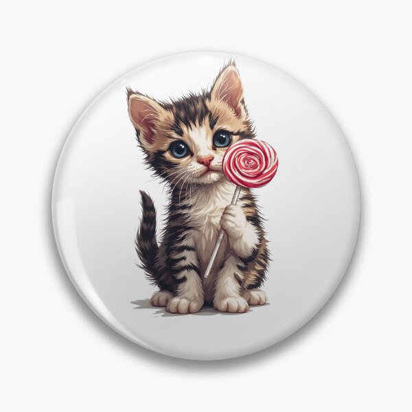 Item preview, Cute Kitten with Lollipop | Kawaii Cat Illustration designed and sold by Muayad Al-Farhan.