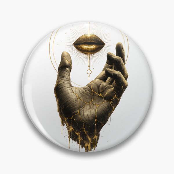 Item preview, Desire – Surreal Hand & Golden Lips | Minimal Dark Art designed and sold by Hamlali-Studio.
