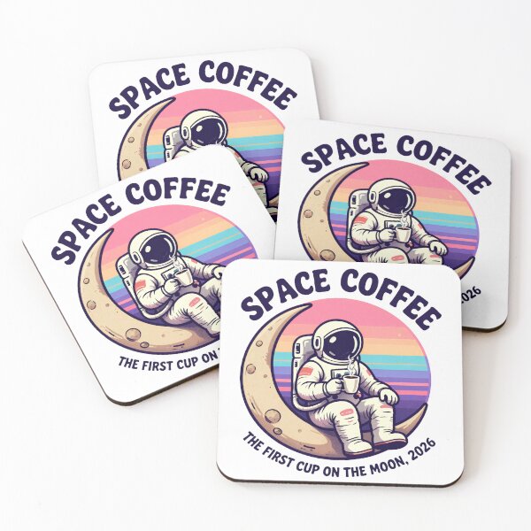Item preview, Retro Space Coffee Astronaut on the Moon designed and sold by Gallery-yuuna .