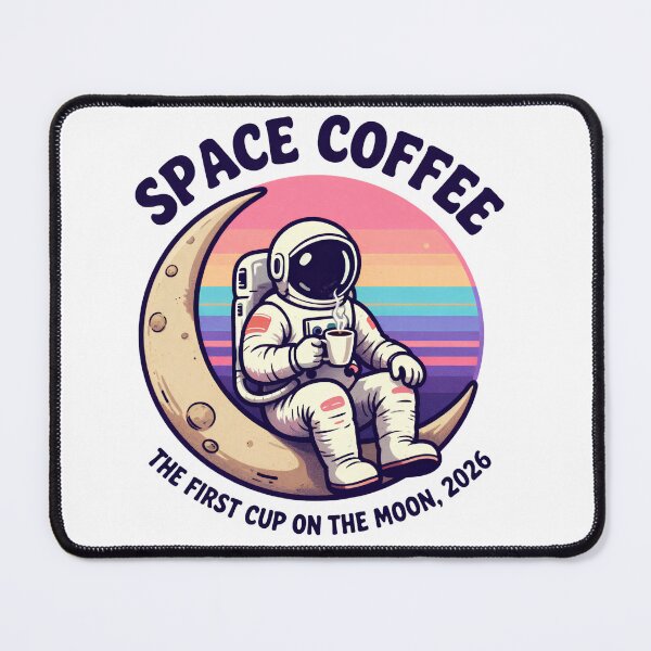 Item preview, Retro Space Coffee Astronaut on the Moon designed and sold by Gallery-yuuna .