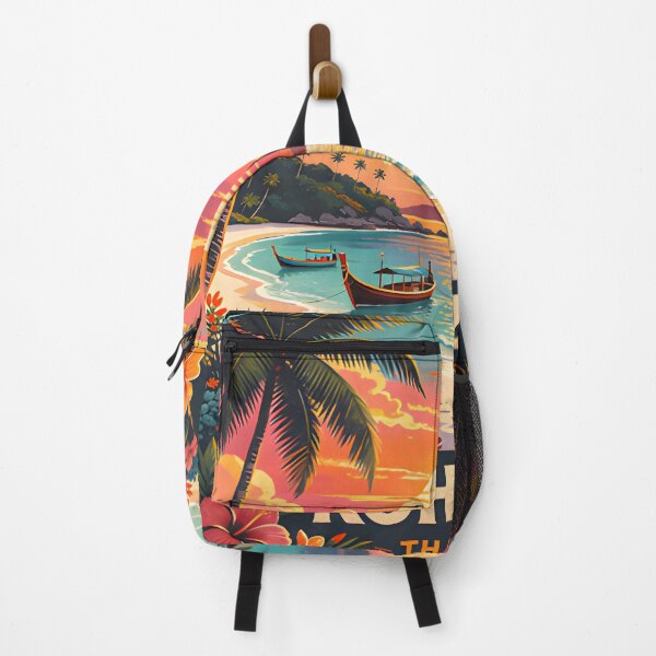 Item preview, Koh Lipe Thailand Retro Sunset Travel Poster – Andaman Sea Coastal Artwork designed and sold by Spirit of Siam.