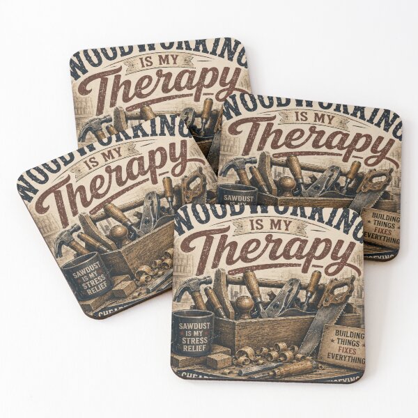Item preview, Woodworking Is My Therapy Funny Carpenter Vintage designed and sold by New Releases Hub.