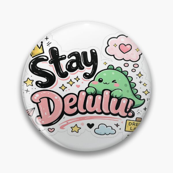 Item preview, Stay Delulu – Cute Dreamy Dino Sticker designed and sold by Genzfirevibes.