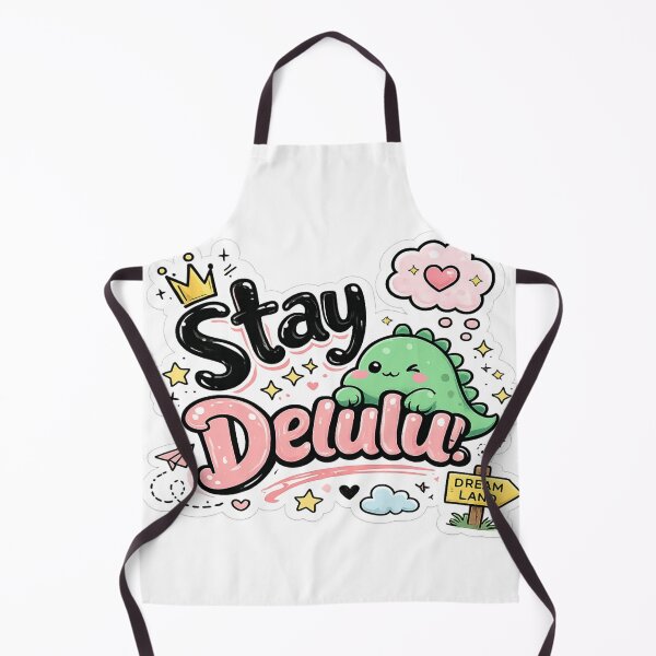 Item preview, Stay Delulu – Cute Dreamy Dino Sticker designed and sold by Genzfirevibes.