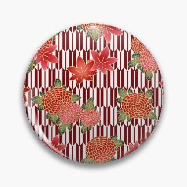 Item preview, Japanese Yagasuri Arrow with Chrysanthemum and Autumn Leaves Pattern designed and sold by vekotpu.