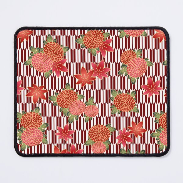 Item preview, Japanese Yagasuri Arrow with Chrysanthemum and Autumn Leaves Pattern designed and sold by vekotpu.