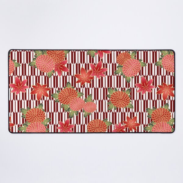 Item preview, Japanese Yagasuri Arrow with Chrysanthemum and Autumn Leaves Pattern designed and sold by vekotpu.