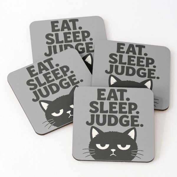Item preview, Eat Sleep Judge Funny Black Cat Meme | Introvert Cat Humor Gift designed and sold by Moonveil_Studio.