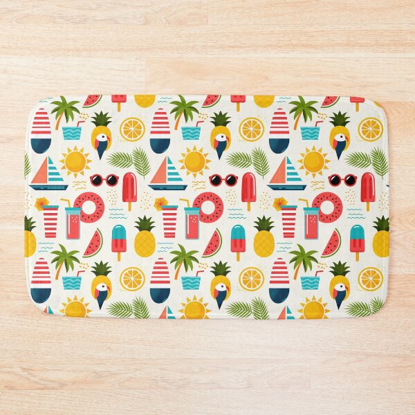 Item preview, Summer Vacation Pattern – Beach Holiday Icons designed and sold by helgekerler.