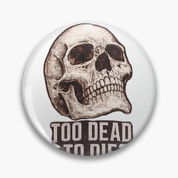 Item preview, Too Dead To Die Skull Vintage Design, Gothic Skeleton Graphic, Dark Aesthetic Biker Tee designed and sold by Bigohobi.