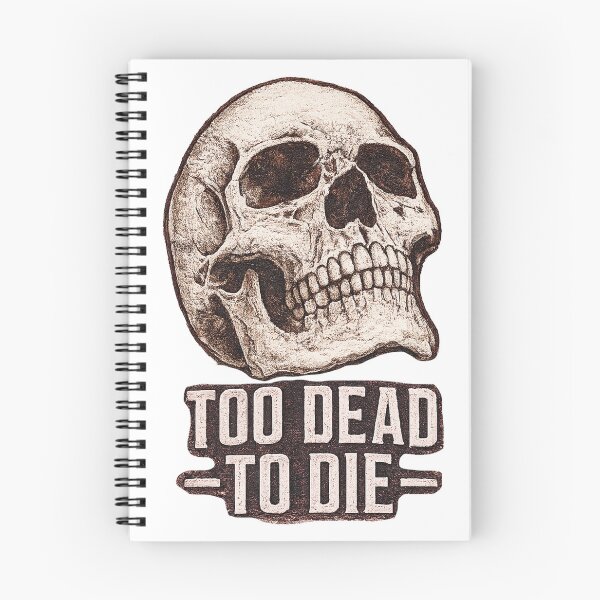 Item preview, Too Dead To Die Skull Vintage Design, Gothic Skeleton Graphic, Dark Aesthetic Biker Tee designed and sold by Bigohobi.