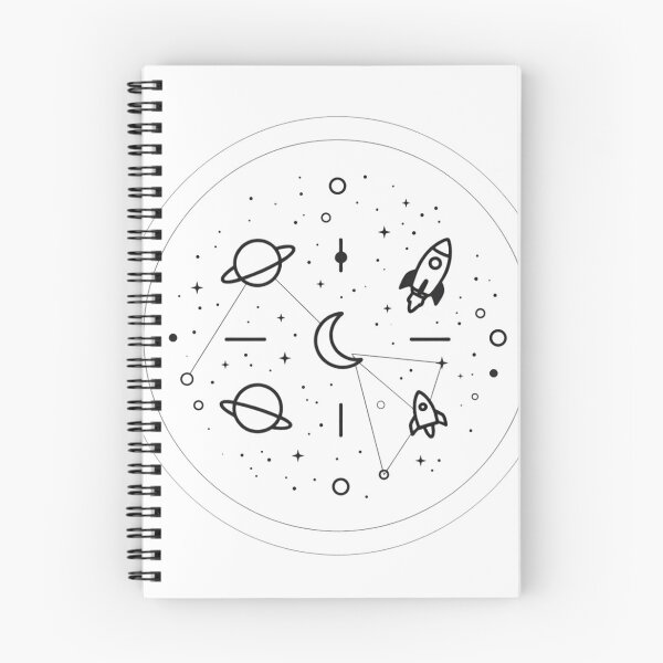Item preview, Boho Galaxy Moon Planets Rocket Doodle designed and sold by Gallery-yuuna .