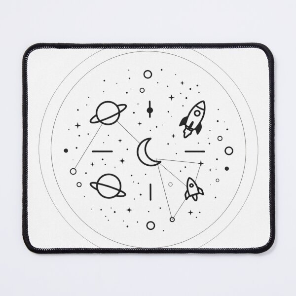 Item preview, Boho Galaxy Moon Planets Rocket Doodle designed and sold by Gallery-yuuna .