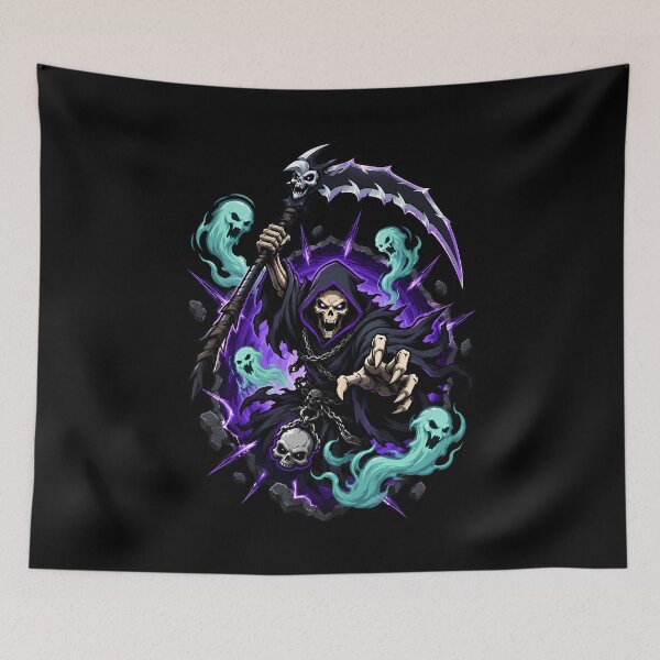 Item preview, Furious Soul Collector Reaper Emerging From Cracked Portal designed and sold by Tong4130.