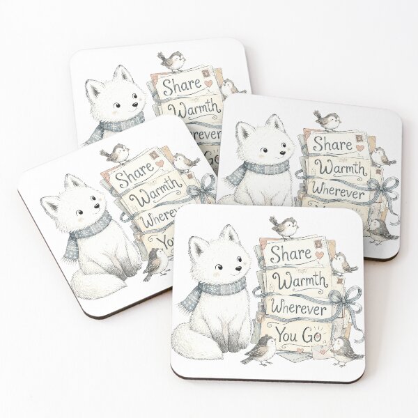 Item preview, Frosty Friend - Cute Smiling Arctic Fox designed and sold by bapupa.