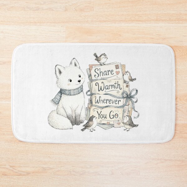Item preview, Frosty Friend - Cute Smiling Arctic Fox designed and sold by bapupa.