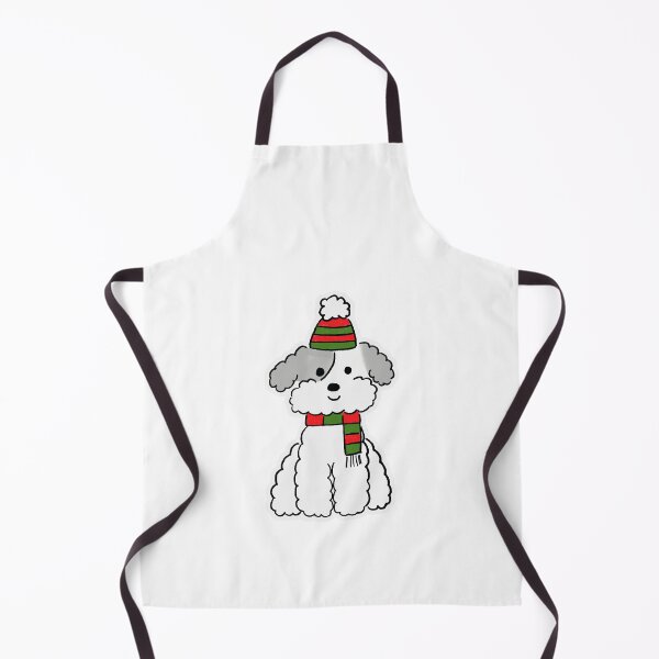 Item preview, Cute Winter Poodle Dog with Beanie and Scarf designed and sold by pinkstickstore.
