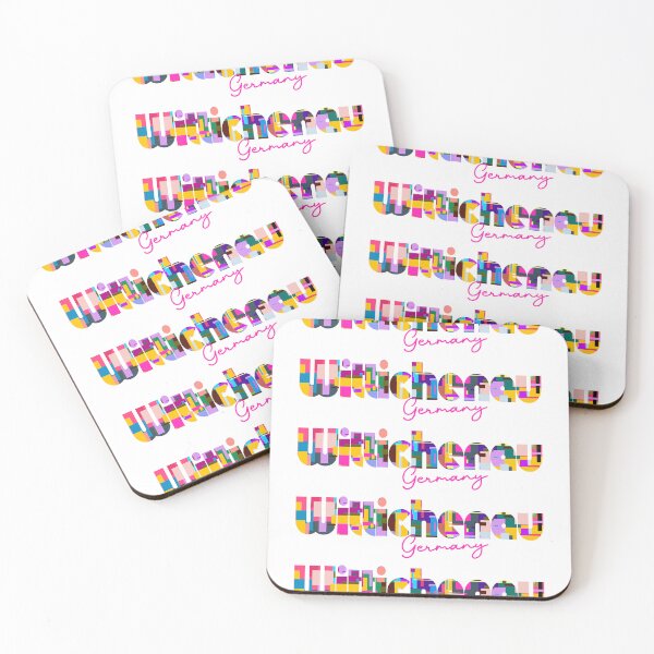 Item preview, Wittichenau, Germany, Vibrant Abstract City Typography Art designed and sold by Wanderful-roads.