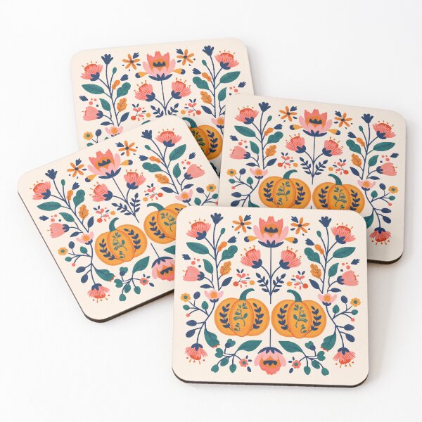 Item preview, Scandinavian Folk Art, Floral Pumpkin designed and sold by xiao xuans.