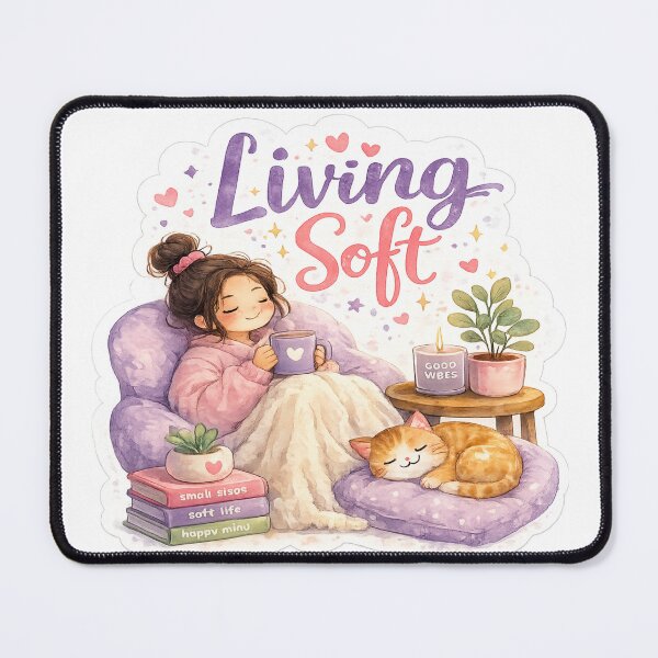 Item preview, Living Soft – Cozy Comfort Sticker designed and sold by Genzfirevibes.