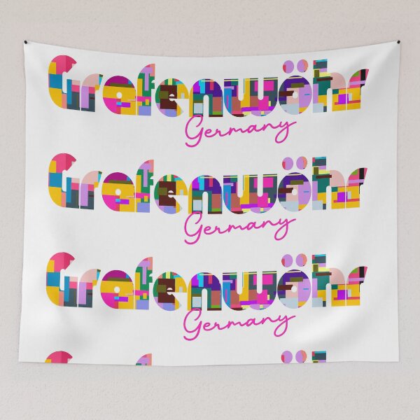 Item preview, Grafenwöhr, Germany, Vibrant Abstract City Typography Art designed and sold by Wanderful-roads.