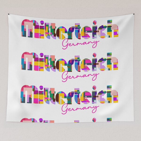 Item preview, Mitterteich, Germany, Vibrant Abstract City Typography Art designed and sold by Wanderful-roads.