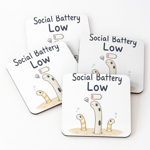 Item preview, Social Battery Low Garden Eel T-Shirt | Cute Introvert Sea Animal | Funny Social Battery Design designed and sold by Little Moments Co..