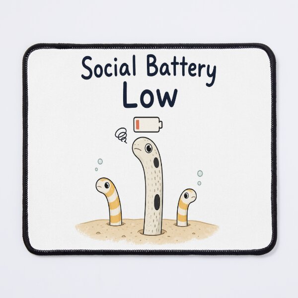 Item preview, Social Battery Low Garden Eel T-Shirt | Cute Introvert Sea Animal | Funny Social Battery Design designed and sold by Little Moments Co..