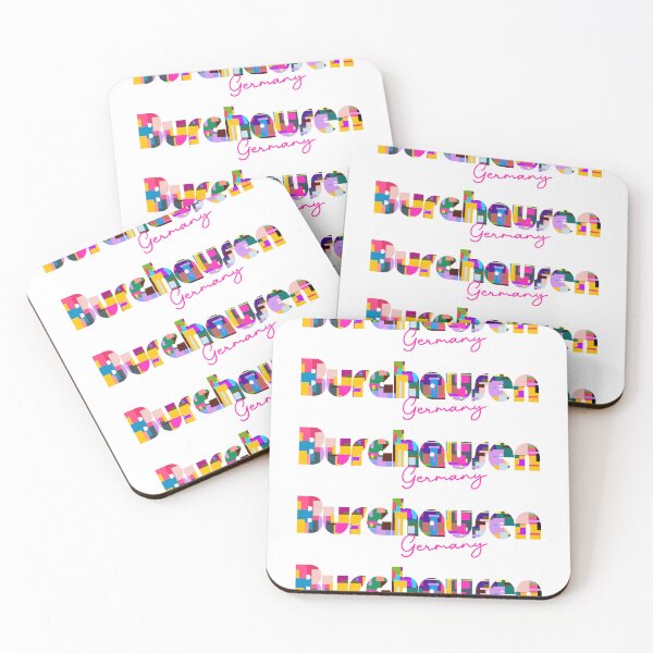 Item preview, Burghausen, Germany, Vibrant Abstract City Typography Art designed and sold by Wanderful-roads.