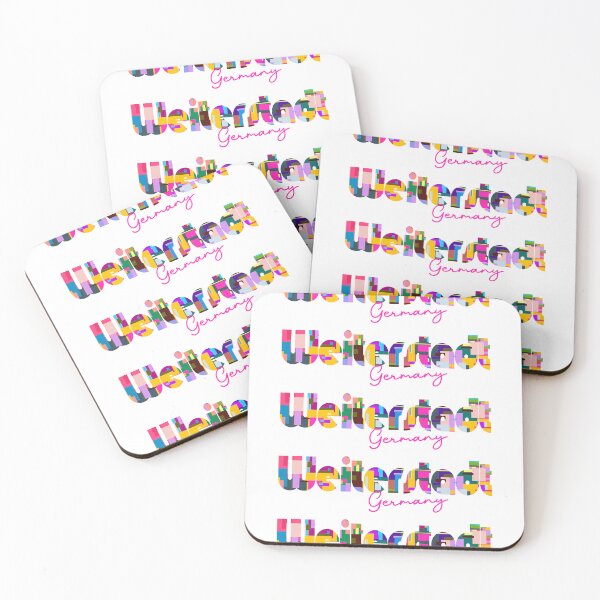 Item preview, Weiterstadt, Germany, Vibrant Abstract City Typography Art designed and sold by Wanderful-roads.