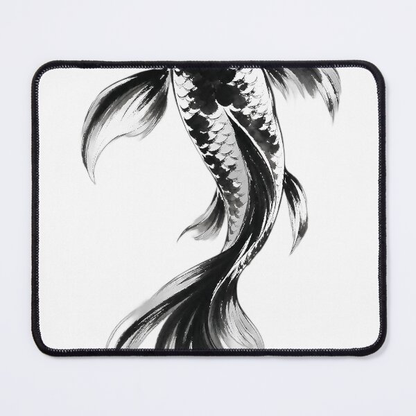 Item preview, Ascending Koi Fish — Japanese Sumi-e Ink Painting designed and sold by Mossbrush.