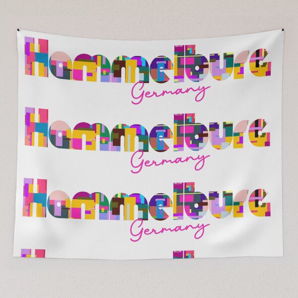 Item preview, Hammelburg, Germany, Vibrant Abstract City Typography Art designed and sold by Wanderful-roads.