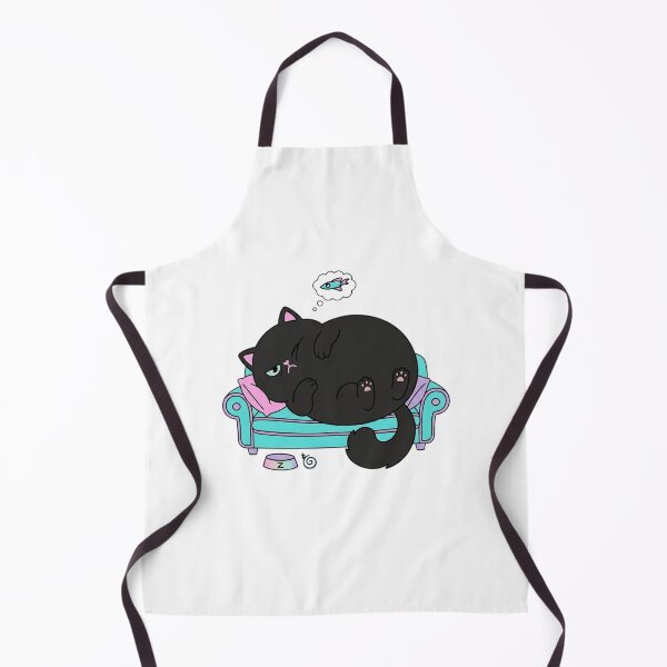 Item preview, Lazy Black Cat Dreaming of Fish designed and sold by PastelParasite.