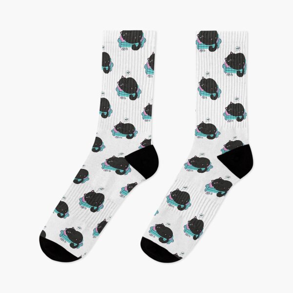 Item preview, Lazy Black Cat Dreaming of Fish designed and sold by PastelParasite.